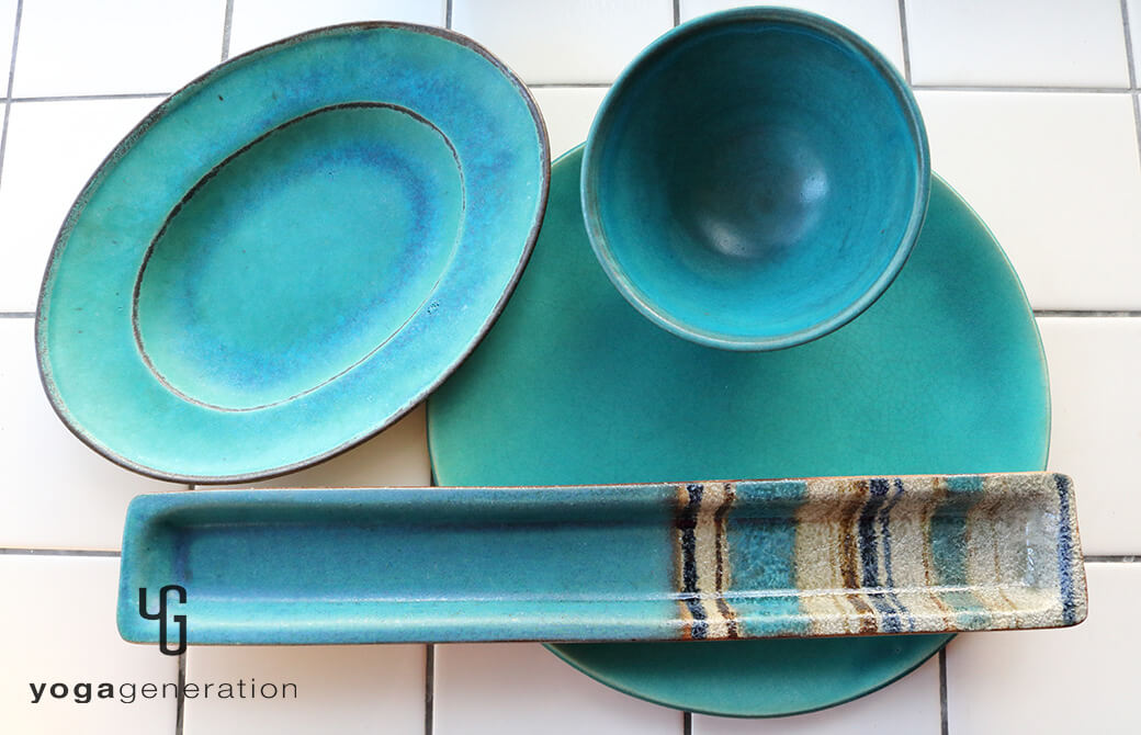 ゆるベジでお馴染みのターコイズのお皿たち