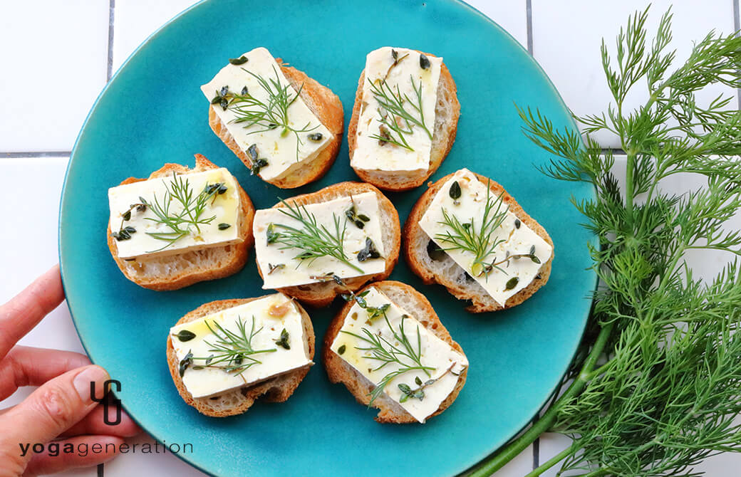 カナッペ風ににアレンジしたお豆腐ピクルス