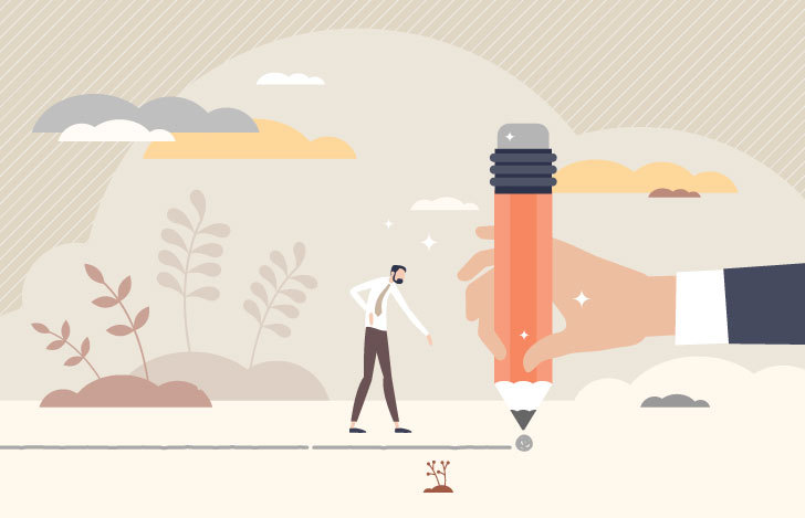 鉛筆の上を歩く人