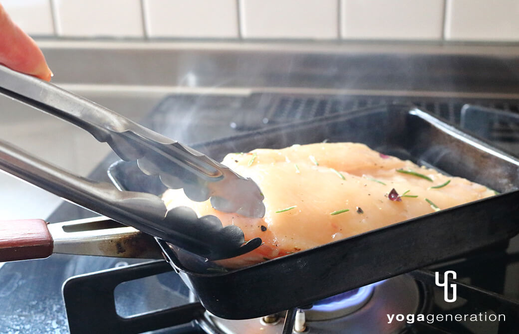 チキン焼き始め