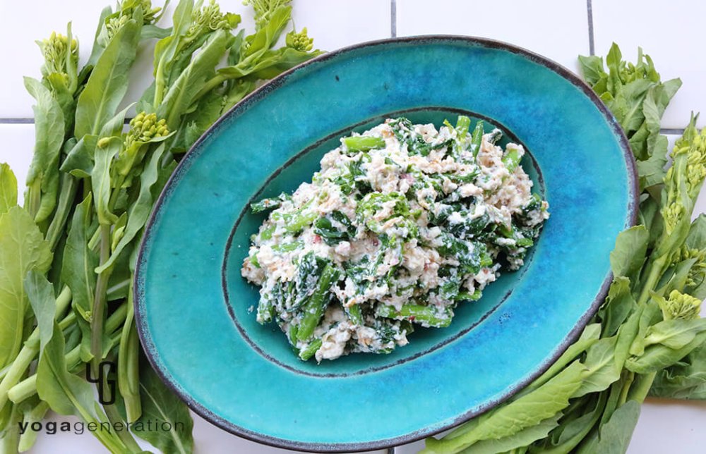 菜の花の桜白和え