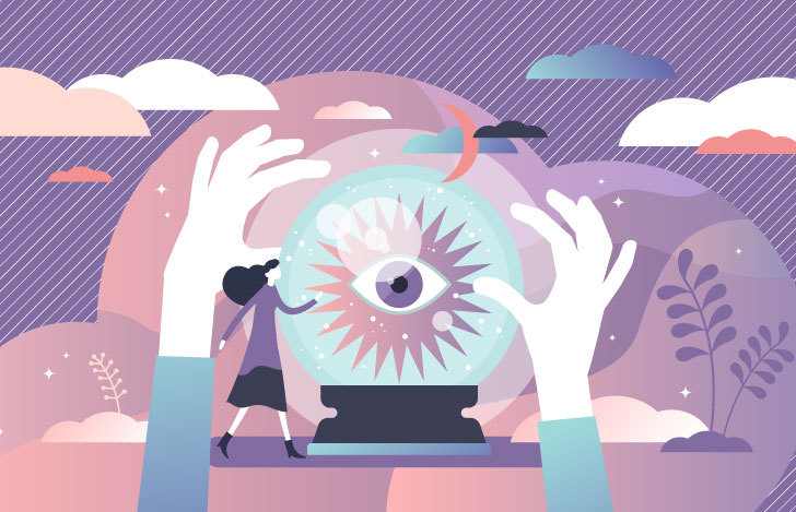 大きな目を触ろうとする手