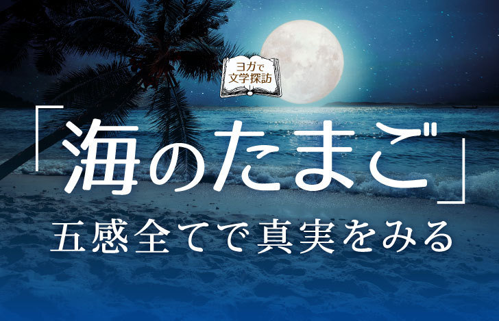 月が照らす海辺と海のたまごのタイトル