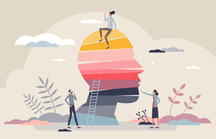 頭の上に人が乗っている