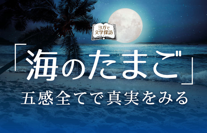 月が照らす海辺と海のたまごのタイトル