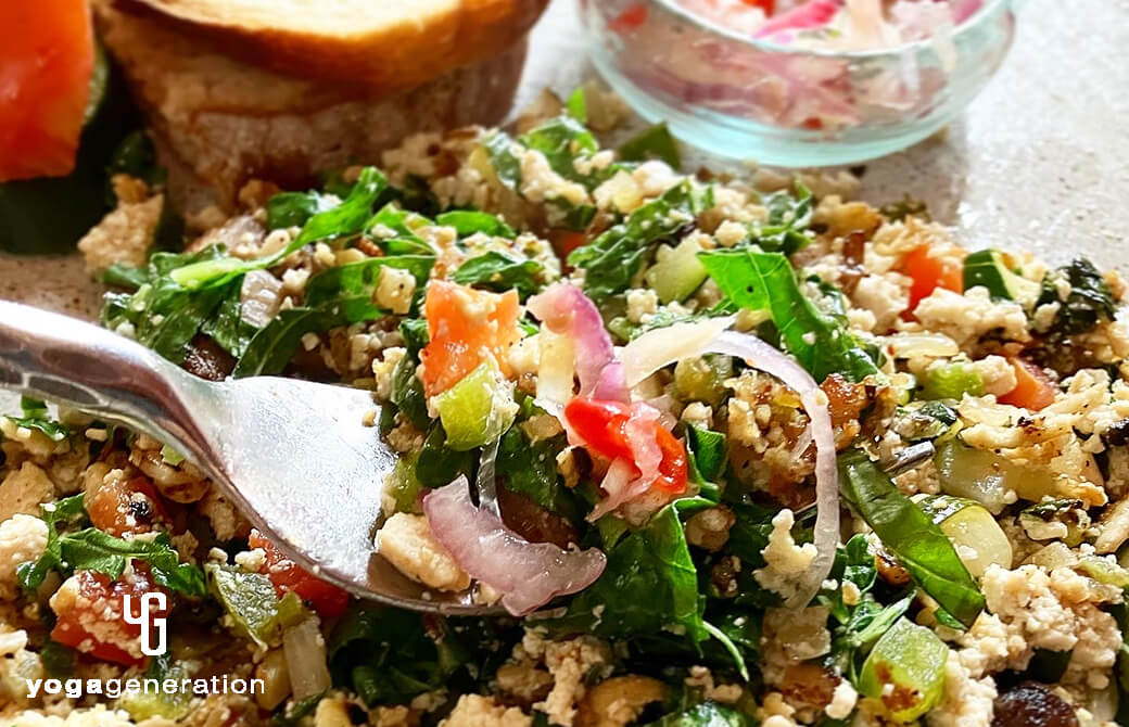 お豆腐炒めにサンバルマタ付き