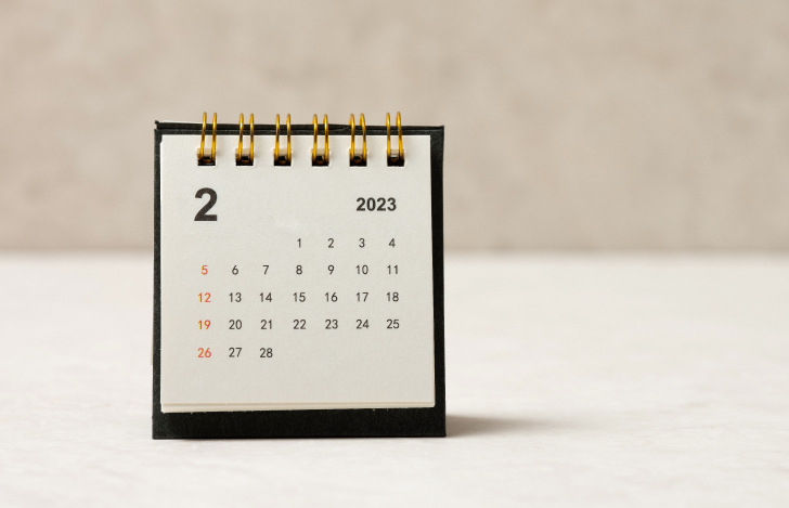 2月のカレンダー