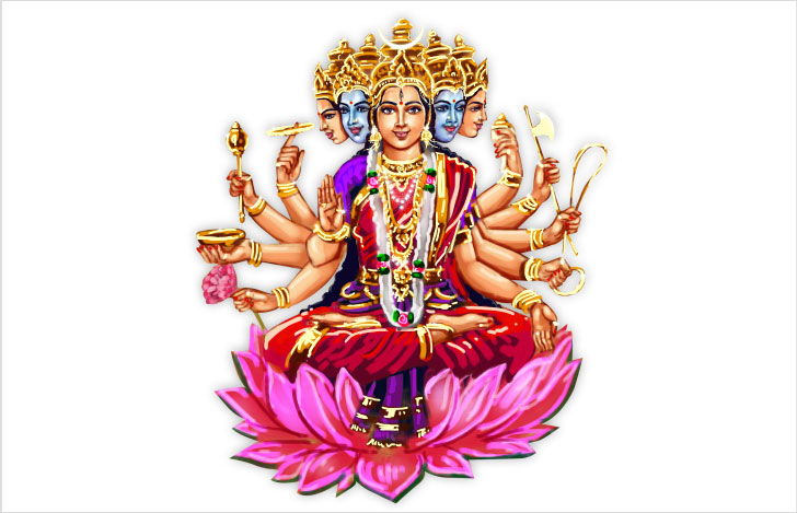 詩歌の女神ガーヤトリーのイラスト