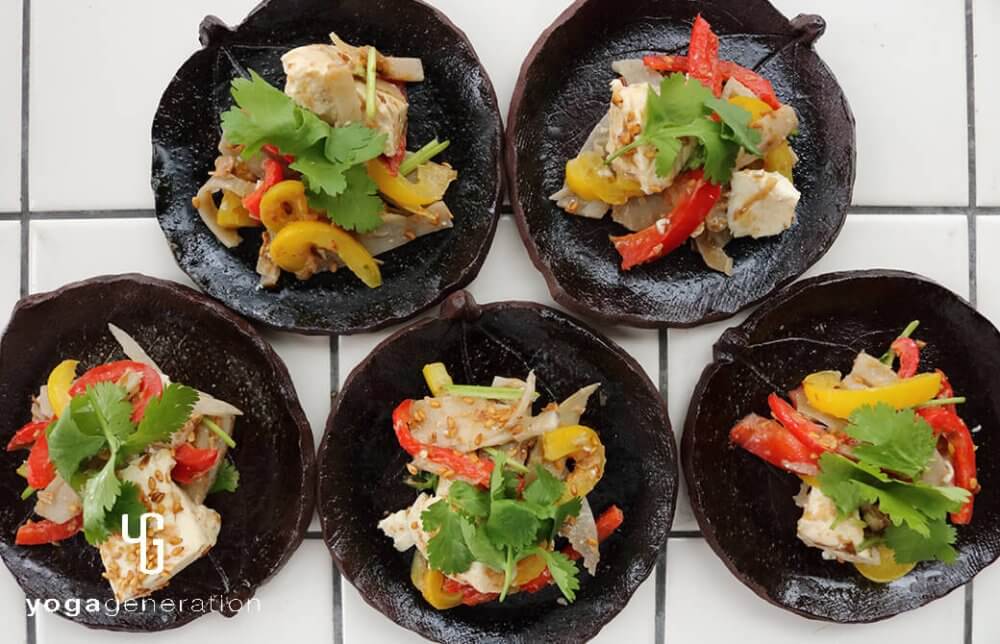 レンコンとお豆腐の優しいココナッツ炒め