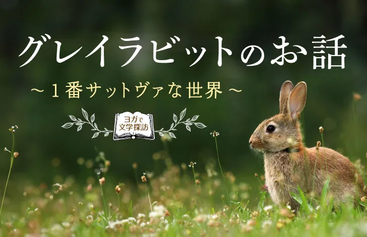 草花の中に佇む野生のうさぎ