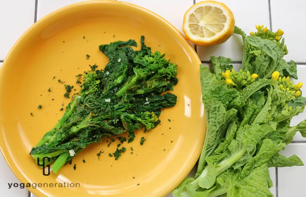 菜の花のガーリックレモンバター炒め