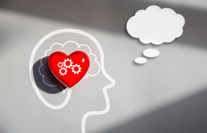 人の脳と心を思考を連想させるイラスト