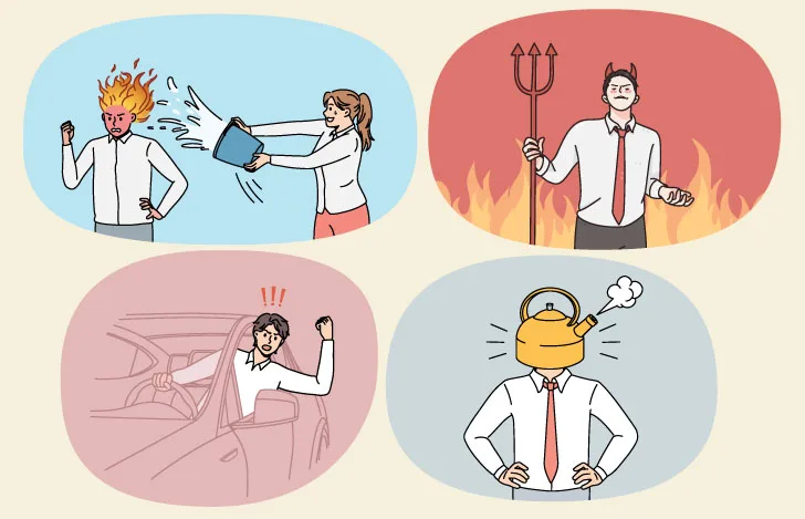 様々な怒っている人わ表すイラスト