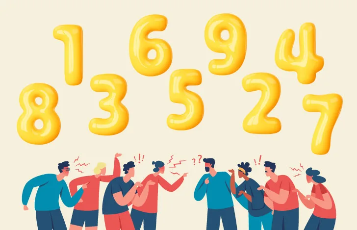 様々な怒っている人わ表すイラストと数字