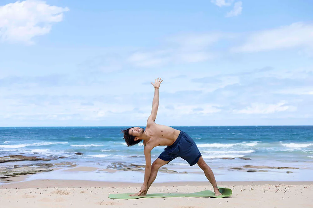 オーストラリアでヨガをする