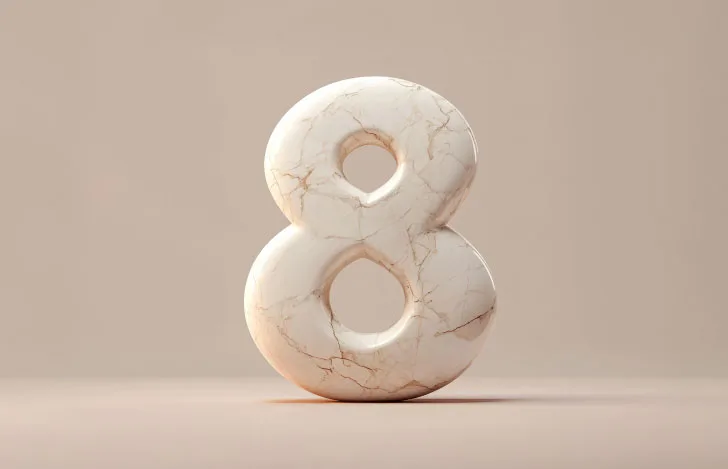 大理石調の数字の8のオブジェ