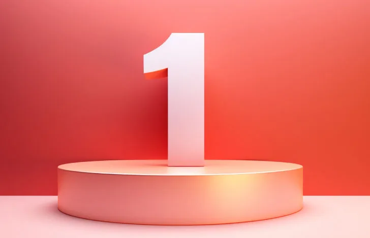 台に乗った数字の1