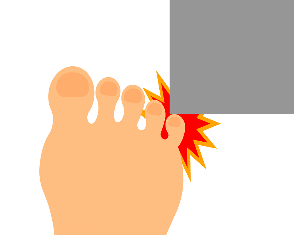 足の小指を壁にぶつけた
