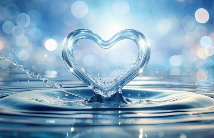 ハートの形に立ち上がる水