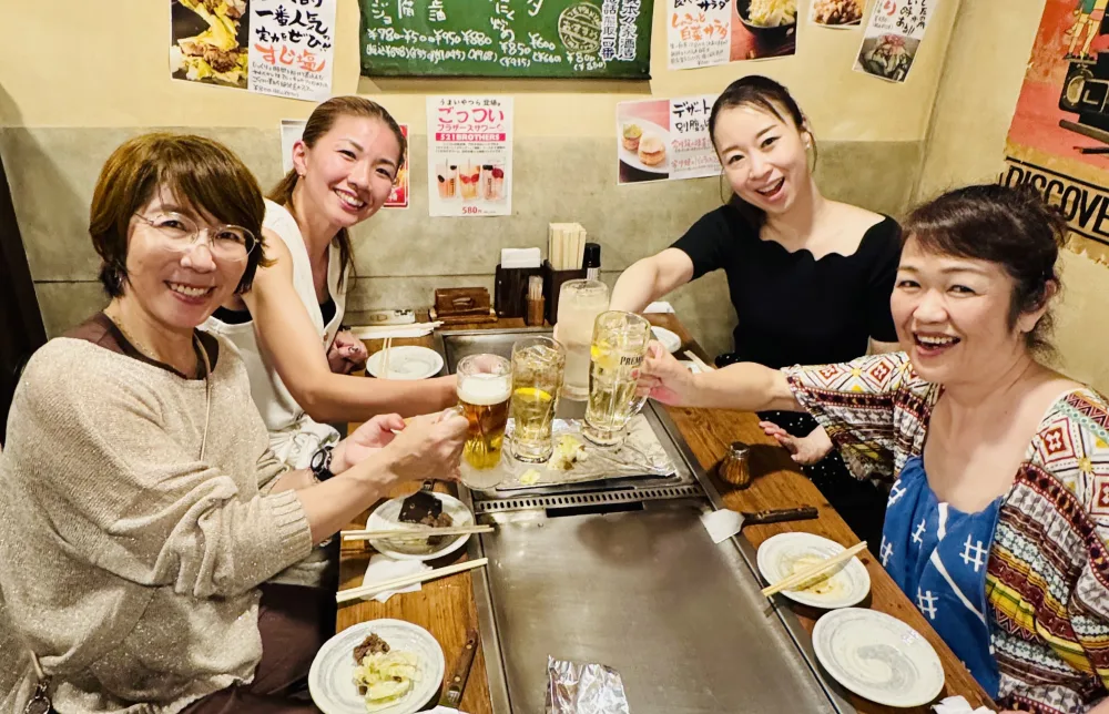 睦子社長、良子先生、卒業生と楽しい時間も^^