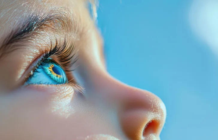 空を見上げる子供の目