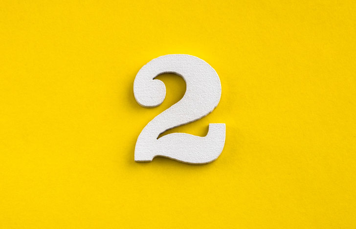 数字の2のオブジェ