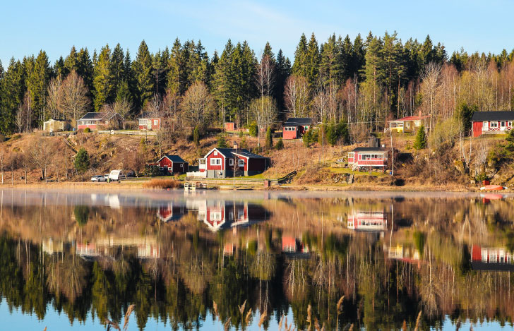 スウェーデンのヴィンメルビューの街の風景