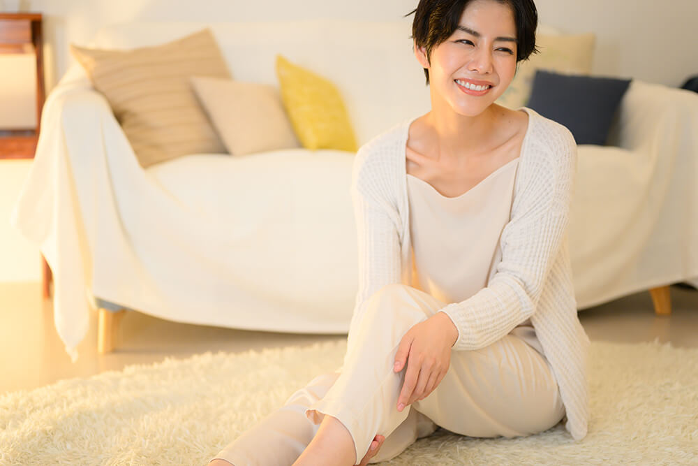 就寝前の女性