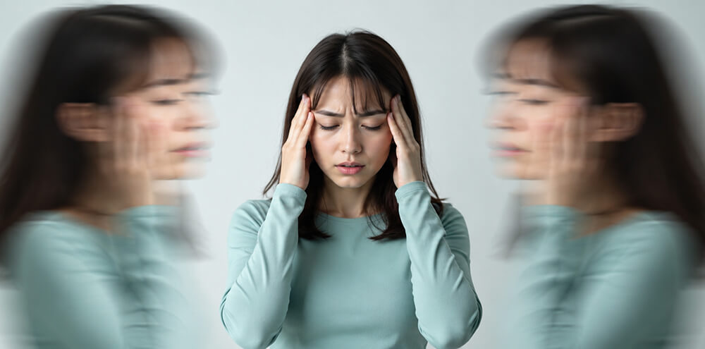 脳や感情の変化で疲弊する女性